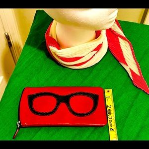 Red leather eyeglasses case